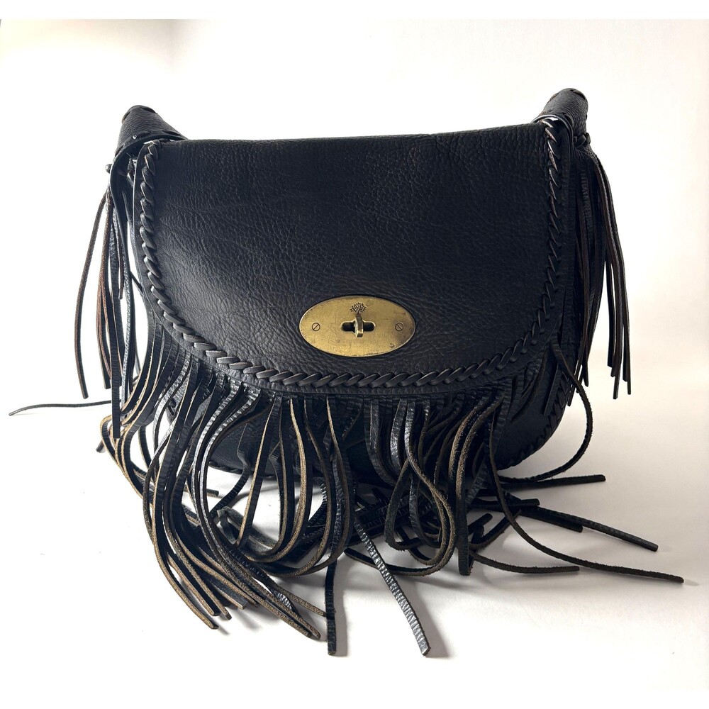 Mulberry Vintage Limited Edition Delilah Black Fringe Leather Crossbody Bag, Boh